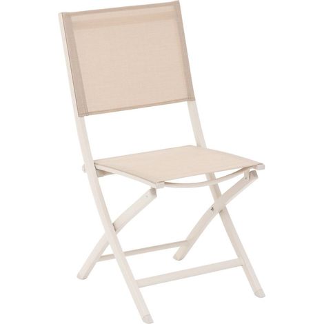 Set di 4 sedie da giardino pieghevoli essentia in lino e argilla - Hespéride (1/2)
