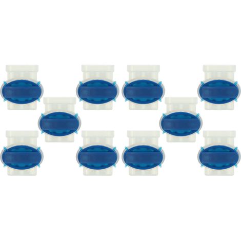 vhbw 10x Kabelverbinder für Begrenzungskabel kompatibel mit Bosch Indego 350 Mähroboter - Kabelklemmen, Wasserdicht Blau, Transparent
