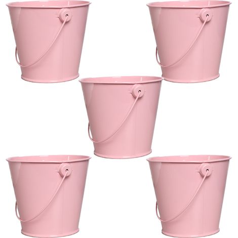 Seau En Fer Galvanisé - Pour Plantes Grasses - 12 cm Hauteur - 10 cm Diamètre - Lot De 1 (1/5)