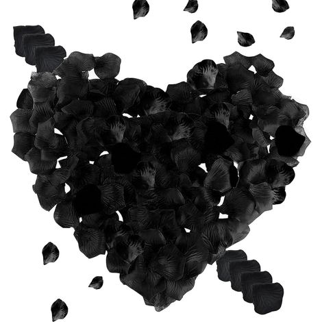 Künstliche Gefälschte Rosenblätter 1200 Stück Schwarz Künstliche Seidenblumenblätter Blütenblätter,Romantische Deko für Hochzeiten,Valentinstag,Taufe,Geburtstag,Partydekoration