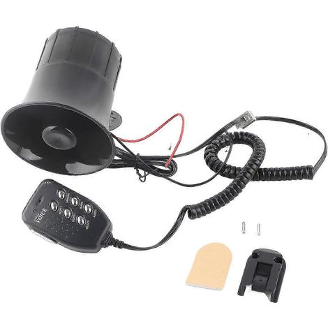 Bocina de coche de 50 W y 120 dB con 6 sonidos, sirena de alarma de emergencia universal para vehículos de 12 V y extinción de incendios. (1/5)