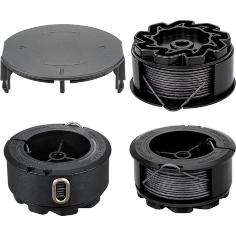 Bobines de fil compatibles avec UniversalGrassCut 18/18-26/18-260 (pas pour EasyGrassCut), 3 bobines de rechange (6 m, Ø 1,6 mm) avec couvercle pour coupe-bordures F016800570 (1/5)