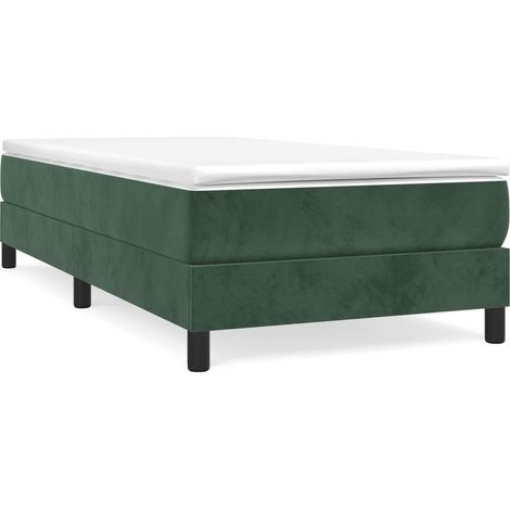 Lit simple,Lit adulte,Sommier à lattes de lit avec matelas Vert foncé 90x200 cm CFW6673885 (1/5)