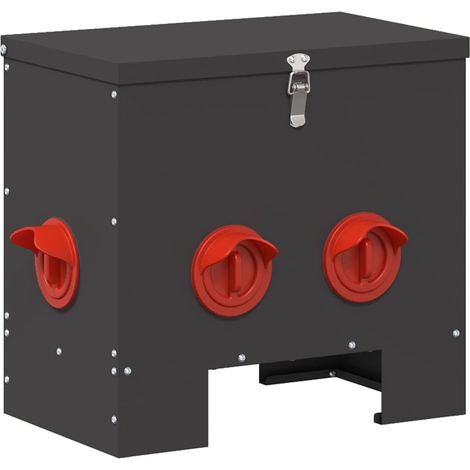 vidaXL  Chicken Feeder  Black 40.5 x 25 x 38 cm Cold-Rolled Steel