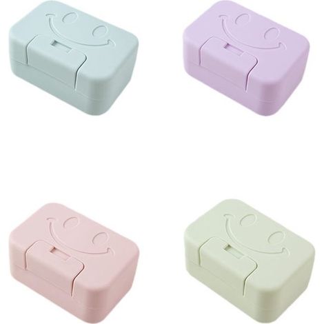 Confezione da 4 portasapone da viaggio temporanei con coperchio, impermeabili e a tenuta d'aria, ideali per casa, bagno, escursioni, viaggi, campeggio e altro ancora. (1/5)