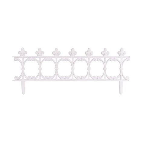 Zaun Gardens F755, 87x34 cm, Kunststoff, weiß, Mini-Dekorzaun, Packung 4 Stk.