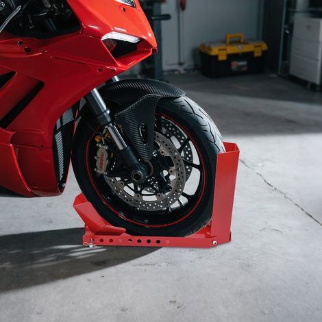 Support de roue avant pour moto, 1 pièce, support de moto pour remorque, support de transport pour roue avant, fixation de roue avec 3 trous pour boulons d'ancrage, pince pour moto, aide au chargement