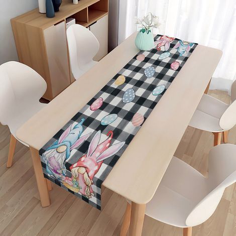 Chemise De Table Lin - Nappe De Fête De Pâques En Lin - Pour Décoration De Table De Salle À Manger - 33 X 150 Cm - 1 Pièce (1/5)