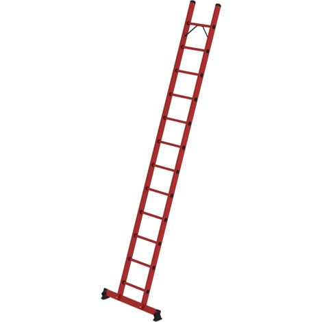 MUNK Kunststoff-Anlegeleiter GFK mit nivello®-Traverse 12 Sprossen