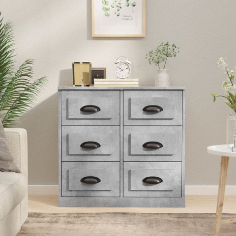 Buffet,Placard de cuisine,Meuble de rangement gris béton 70x35,5x67,5 cm bois d'ingénierie -TZ24972 (1/5)