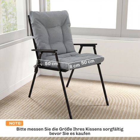 Coussin d'assise d'extérieur avec dossier et sangles, coussin déperlant pour une utilisation intérieure et extérieure, gris clair (1/5)