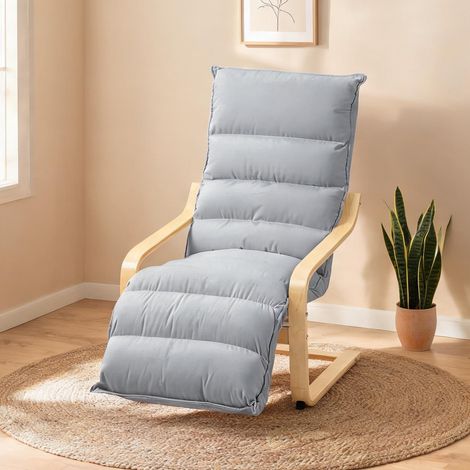 Fauteuil relaxant avec repose-pieds réglable gris clair (1/5)