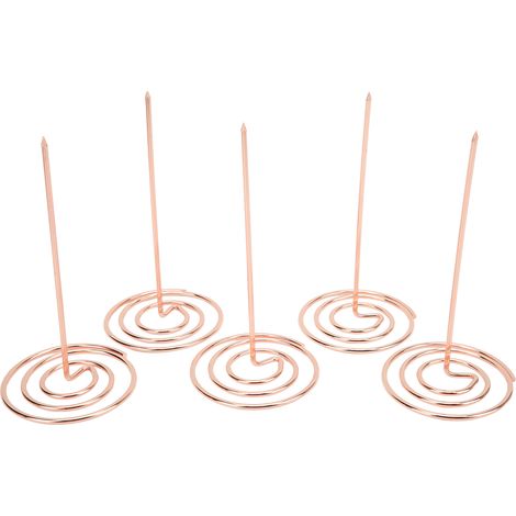 Porte-reçus 5 pièces, résistant à l'usure et à la corrosion, recyclable, avec axe pour bureau et cuisine, or rose (1/5)