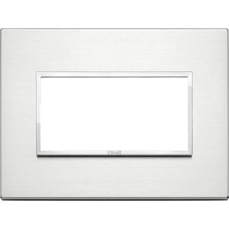 Placca 4M alluminio brillante Vimar Eikon Evo 21654.01