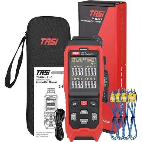 TA612C K/J Typ 4-Kanal Tragbares Thermometer (1/5)