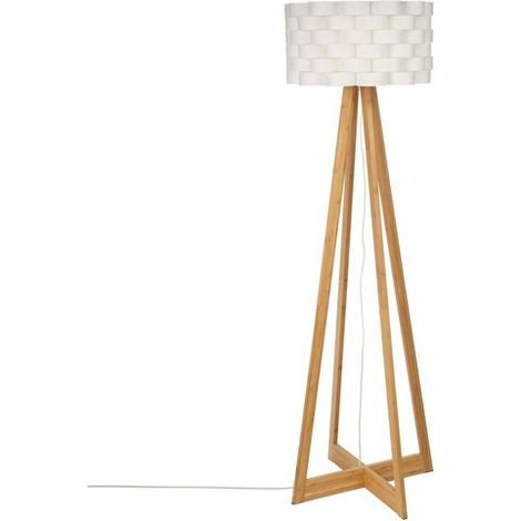 Atmosphera – Lampadaire trépied en bambou Ø 50 cm – Abat-jour polypropylène H 22 cm – Design scandinave pour intérieur moderne (1/10)