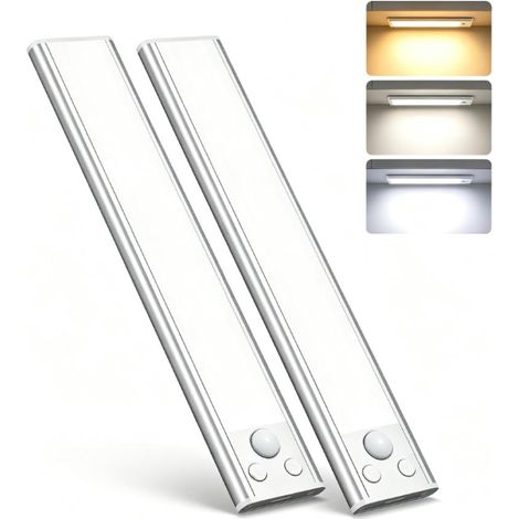 2Pcs 20CM Lampe LED Rechargeable Cuisine Reglette - Lumiere Sous Meuble Placard [Classe énergétique G] (1/5)