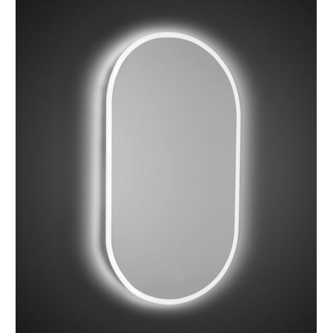 Specchio Ovale Retroilluminato a Led 63x110 cm per Bagno Reversibile (1/4)