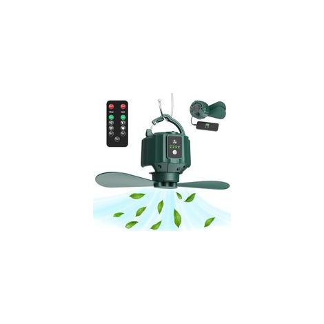 Ventilateur de camping , ventilateur de camping portable rechargeable avec télécommande, ventilateur de tente avec pales détachables, crochet de suspension, minuteur