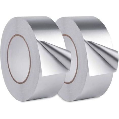 Aluminiumklebeband, Aluminium-Dichtungsband, wasserdichtes Aluminiumband, für Küche, Bad, Elektriker, Metalloberfläche, 20mX30mm (2 Rollen, Silber) (1/5)