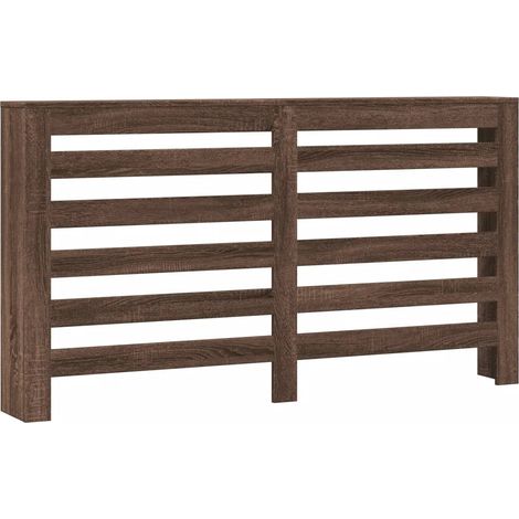 Copritermosifone moderno a stecche 149 x 20 x 82 cm pratico spazio decorativo in legno ingegnerizzato rovere marrone 020049786