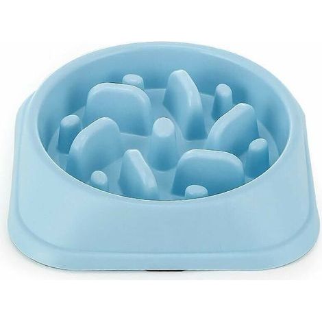 Gamelle anti-glouton pour chien - Alimentation lente et saine - Favorise la digestion - Anti-vomissement - Support antidérapant - Gamelle pour chien de taille moyenne - Bleu (1/4)