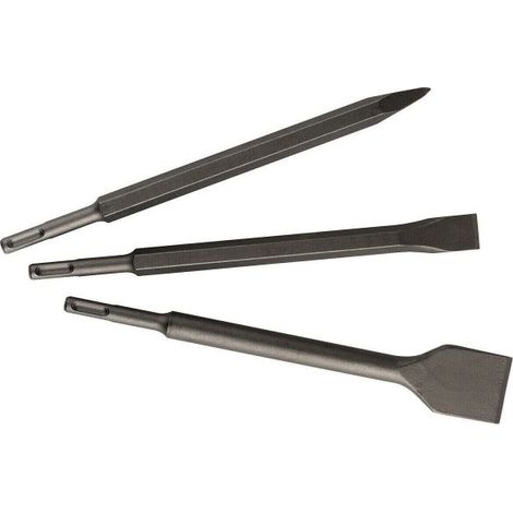 SET 3 SCALPELLI SDS PLUS 2 SPATOLA 1 A PUNTA martello demolitore scalpello 250MM