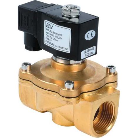 Electrovanne gaz normalement fermée 1'' – Bronze – 220V – Pression max 16 bar – Fluide : air, eau, fioul – IP65 – ELV