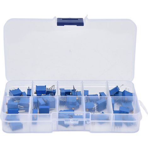 Kit de 50 potentiomètres ajustables 3296W assortis, résistance variable 100Ω-100KΩ, 10 valeurs, 0315V, pour réglage de précision (1/5)