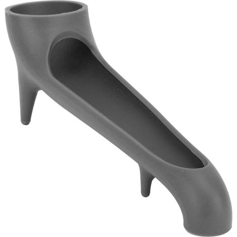 Imbuto multifunzionale per accedere al serbatoio dell'acqua delle macchine da caffè, realizzato in silicone alimentare, lungo, grigio scuro. (1/5)