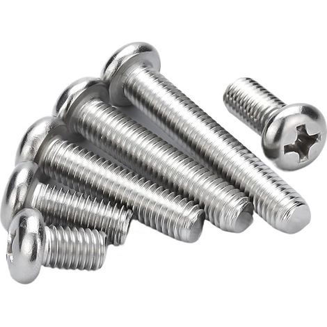 Vis cruciformes à tête ronde en acier inoxydable 304, queue plate (1/5)