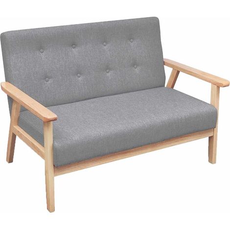 Canapé-Sofa à 2 places Tissu Gris clair 605487 (1/5)