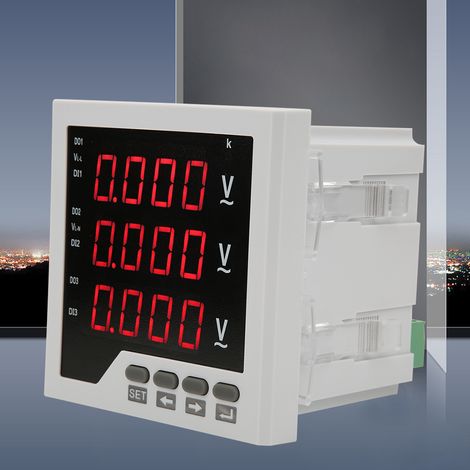 Voltmètre triphasé DTM-AV96 programmable à affichage numérique LED, 450 V CA (1/5)