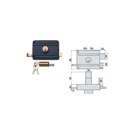 SERRATURA DA PORTONCINO CATENACCIO E SCR. DOPPIO CILINDRO FISSO 210DCF mm.60 (210/DCF) ICSA