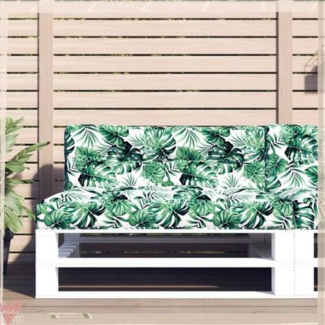 360635 Coussin de palette à motif de feuilles 120x40x12 cm Tissu (1/5)