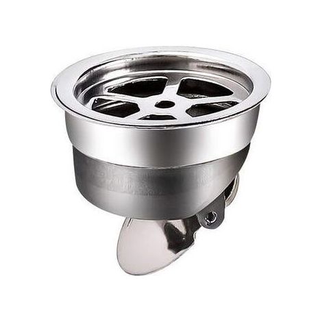 Bouchon désodorisant, siphon de sol, clapet anti-retour, filtre de vidange de douche, couvercle d'étanchéité, ensemble 2 pièces (clapet anti-retour en acier inoxydable + eau profonde prolongée en acie (1/5)