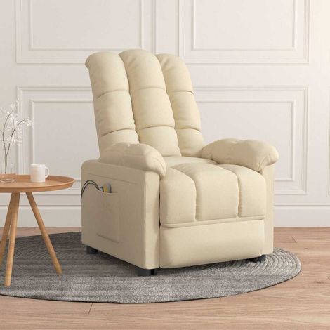 Massagesessel Elektrisch Creme Stoff