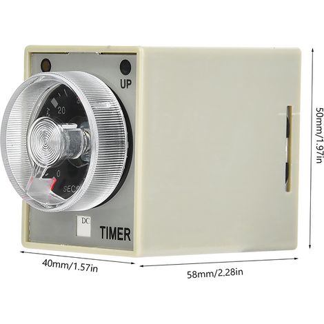 Relais temporisateur électronique 8 broches minuterie à retard à la désexcitation rail DIN 35 mm 60 s 24 V CC (1/5)