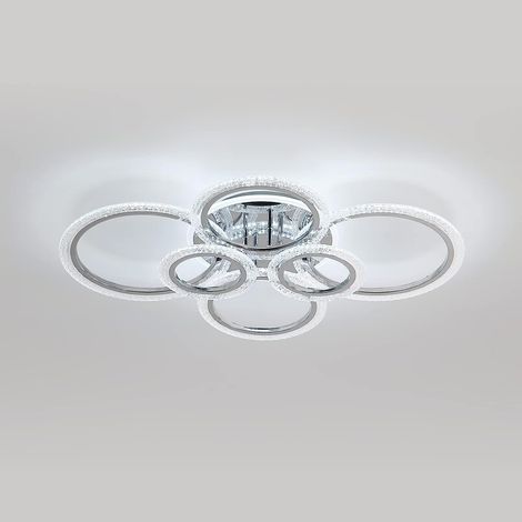 Plafoniera LED 92W, Plafoniera moderna con 6 anelli, Plafoniera bianca itedda 9200LM 6500K per soggiorno, camera da letto, cucina, corridoio, balcone, sala da pranzo (1/5)