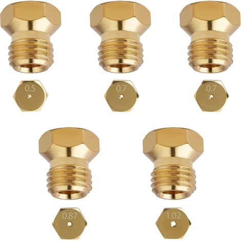 5 Pièces Gicleur gaz Butane, Injecteur de Gaz Gicleur Bouteille Kit de Conversion, Gicleurs pour Gaz Butane et Propane, Injecteurs Universels pour Cuisinière à Gaz, Gicleur de Propane