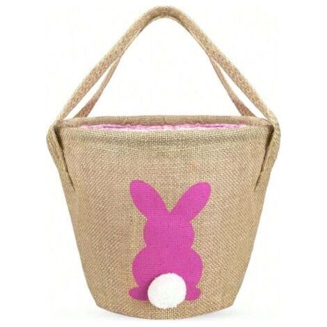 Easter Egg Hunt Game Basket for Kids, Jute Easter Basket Decoration Bag, Easter Game Party Supplies for Kids Boys and Girls - Green (1/4)