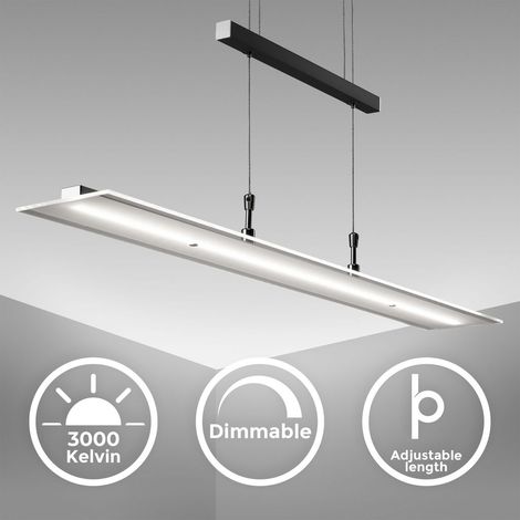 Hängelampe - 16W, 1750lm, LED, höhenverstellbar, dimmbar, warmweiß, schwarz