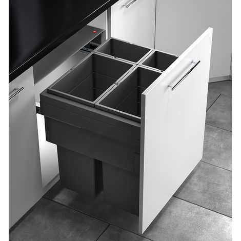 Poubelle de cuisine tri 4 bacs encastrable 90L (35+35+10+10) Hailo AS Euro Cargo 600 NT480 (1/4)