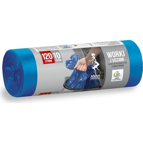 Sacs poubelle Anna Zaradna AVEC ANSES 120L 10pcs bleu (1/5)