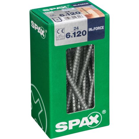 Set di 24 viti SPAX in acciaio a testa cilindrica, Diam.6 mm x L.120 mm SPAX