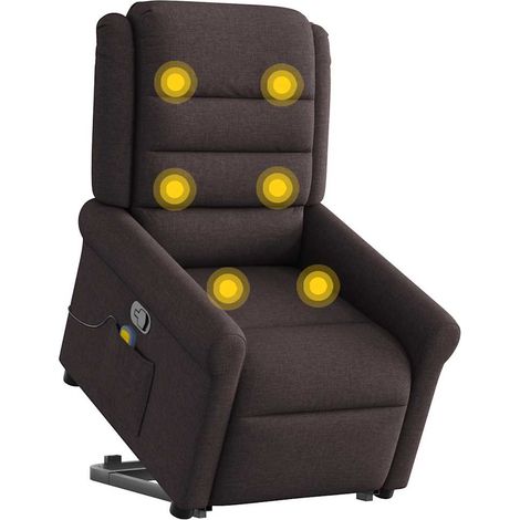 Maison Exclusive - Massagesessel mit Aufstehhilfe Dunkelbraun Sto