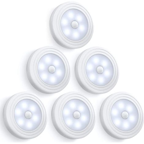 Ecleanfy - Lampe à détecteur de mouvement, éclairage de placard, applique murale [lot de 6], à coller partout (1/5)