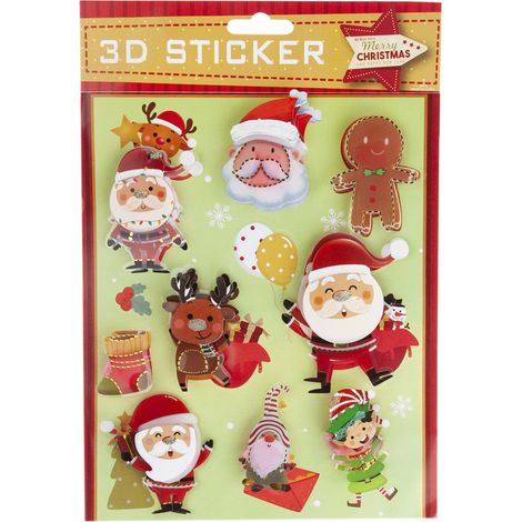 TG80057 WEIHNACHTSAUFKLEBER 3D PUFFIGES GEWÖLBTES MOTIVATIONS-WEIHNACHTSAUFKLEBER (1/5)