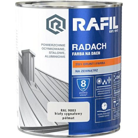 Vernice per tetti Rafil Radach bianco segnale semi-opaco 0,75L (1/2)