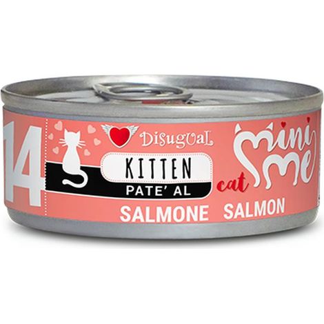 Disugual Cat Mini-Me Kitten 14 al Salmone - Lattina 85 Gr - Cibo Umido Gatti